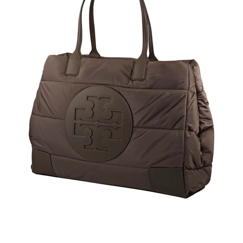 NWT!   TORY BURCH Dark Brown Quilted Puffer Tote